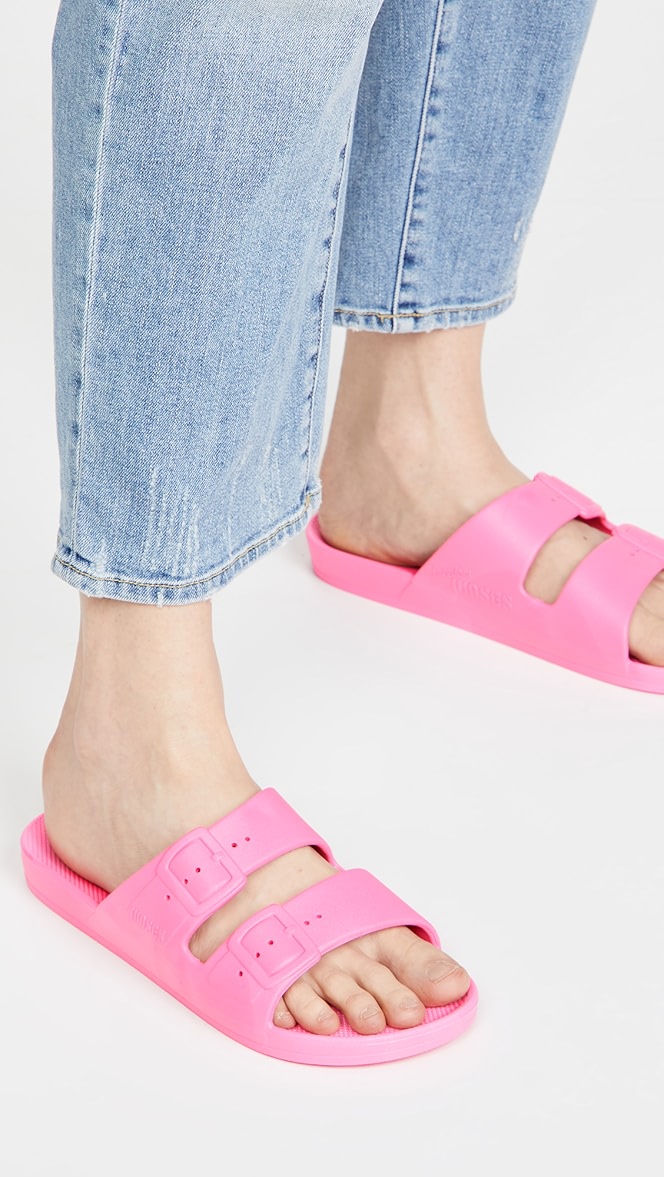Freedom moses women's two band slides clearance