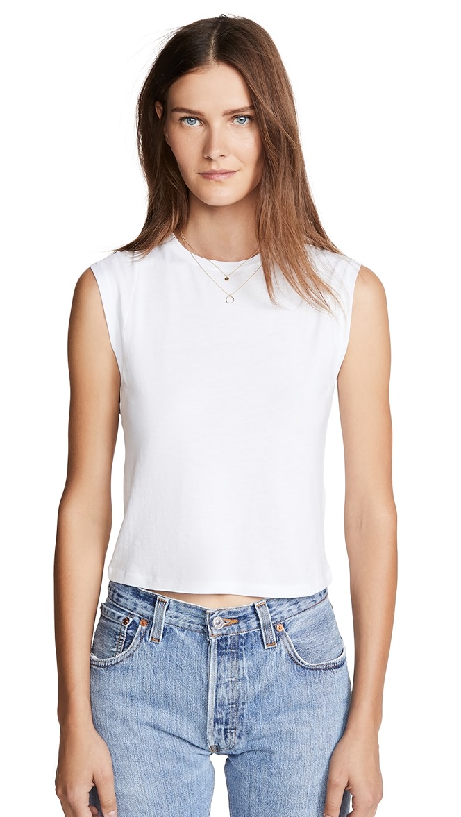 Frame le mid rise muscle tee Clearance