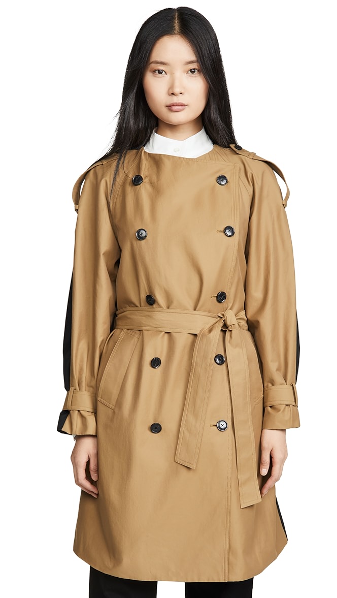 Frame color block trench coat clearance