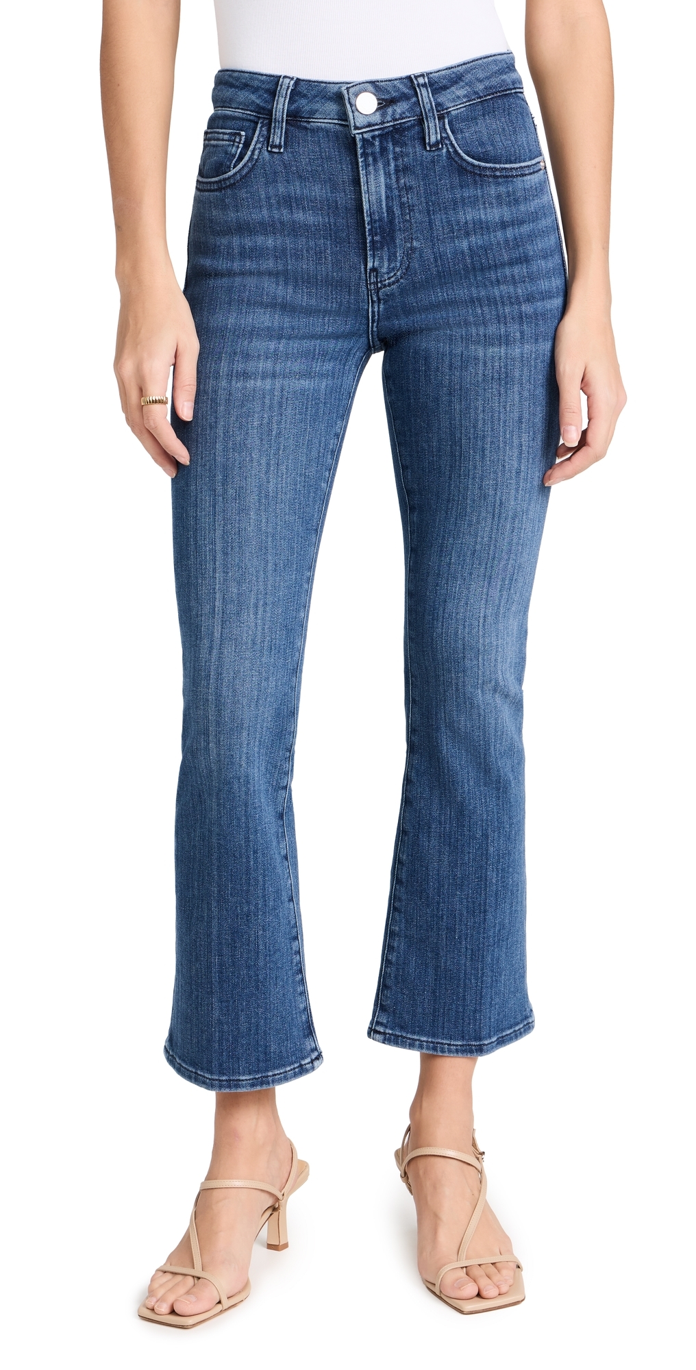 Frame Slim Faded Jeans In Blue