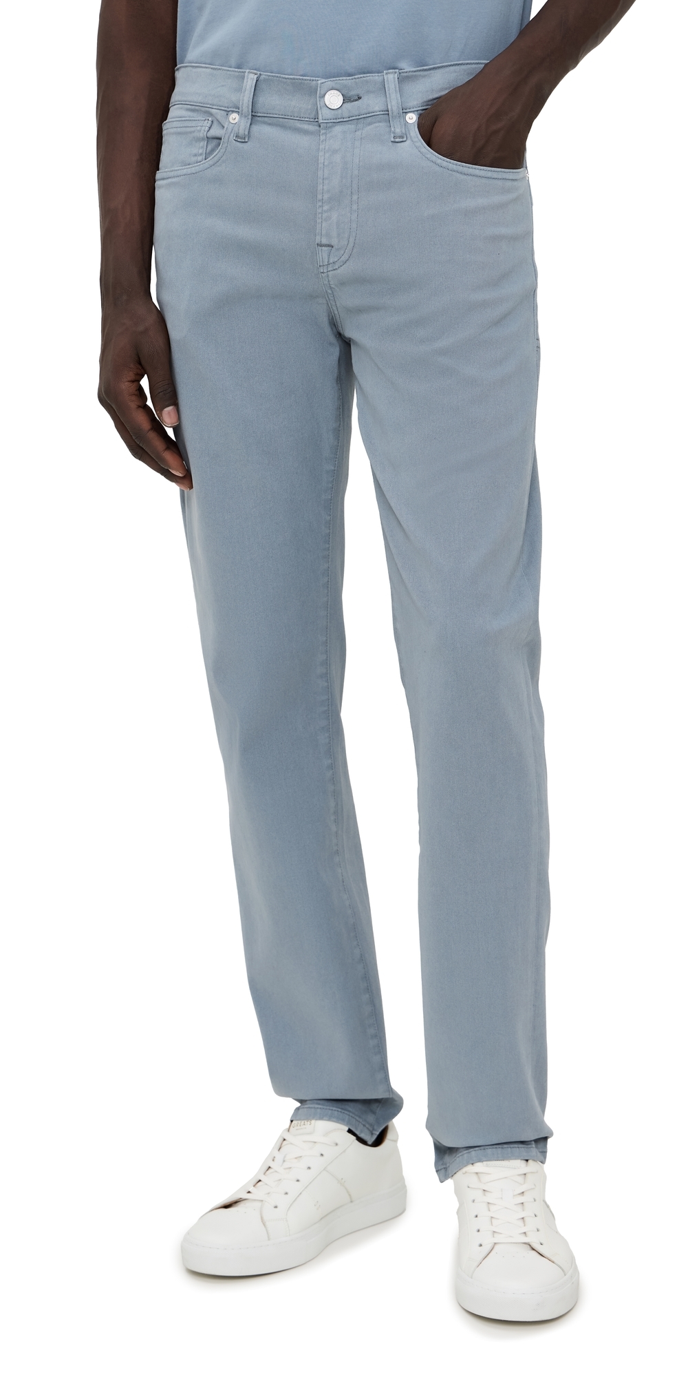 Frame L'homme Slim Fit Brushed Twill Pants In Smoky Blue In Smoky Blue