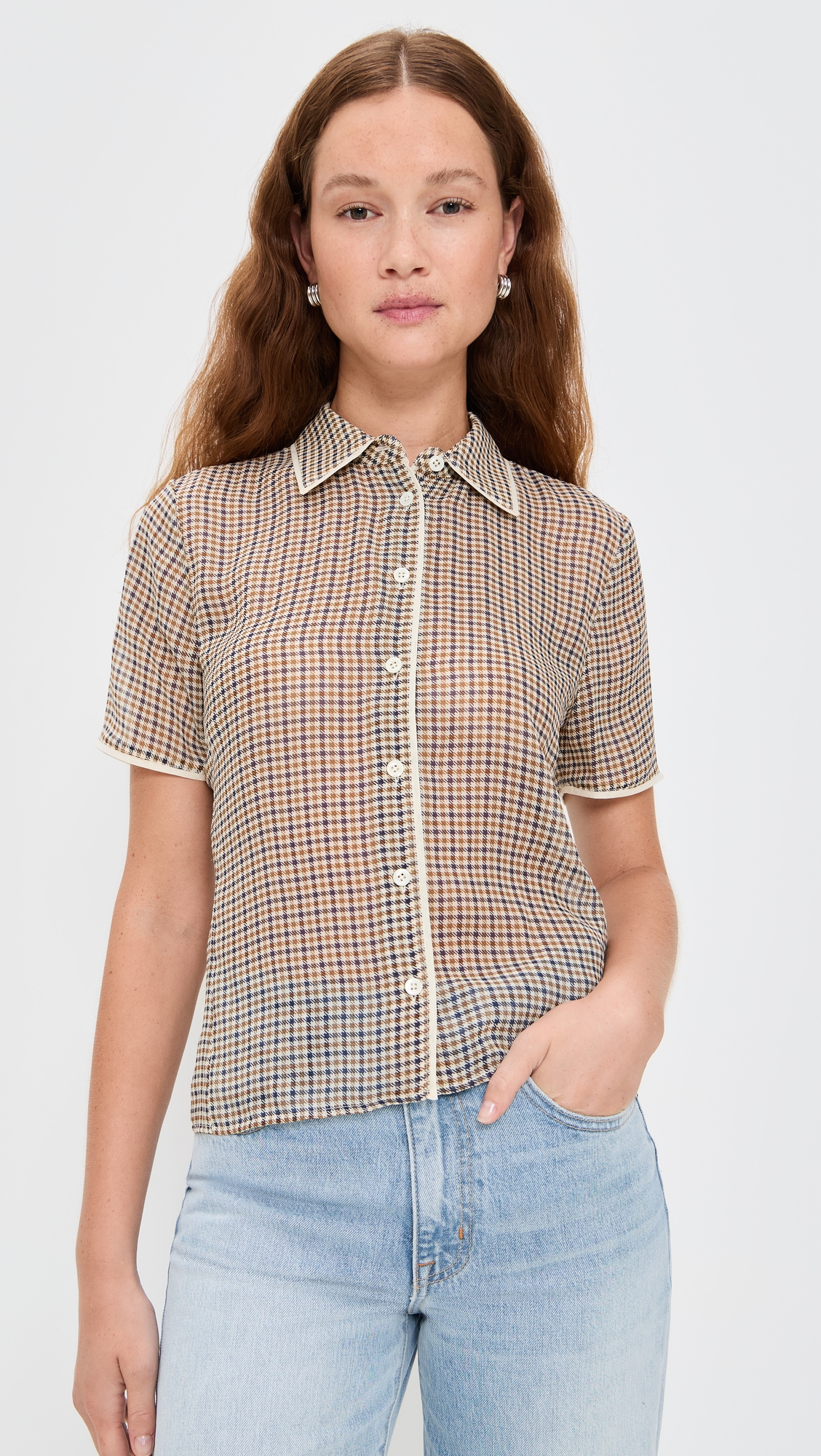 FRAME The Houndstooth Top