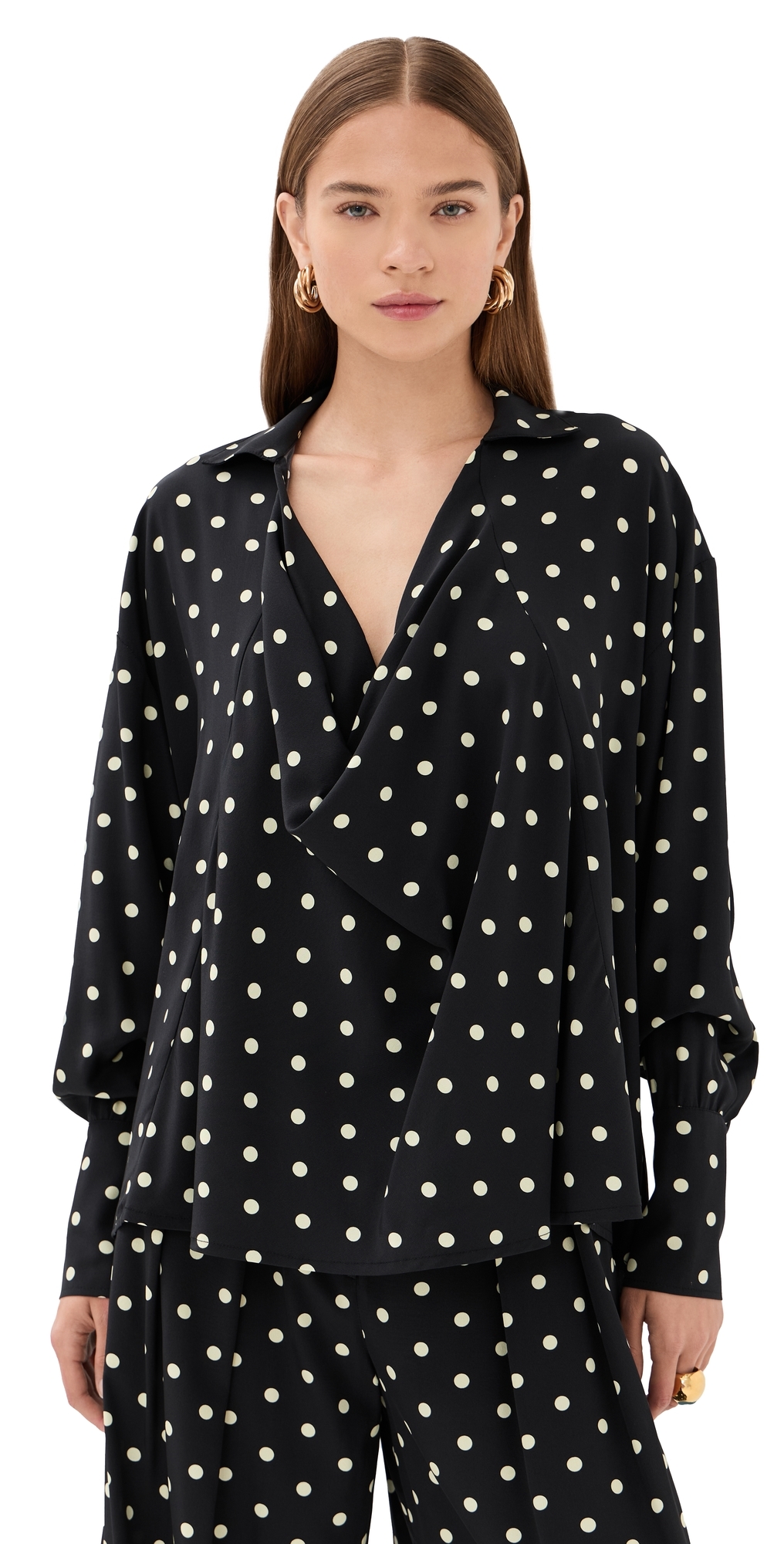 Francoise Malgosia Blouse Polka Dot Black And White In Black