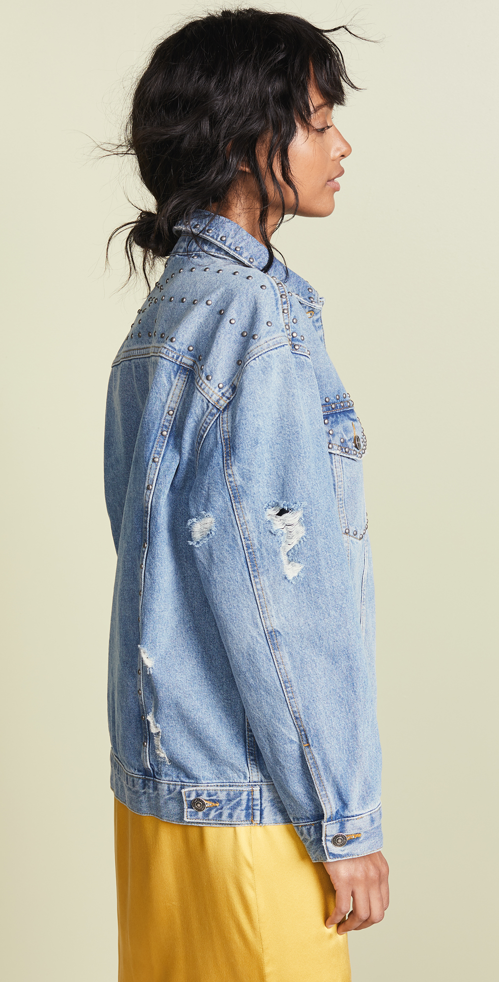 free people studded trucker jacket