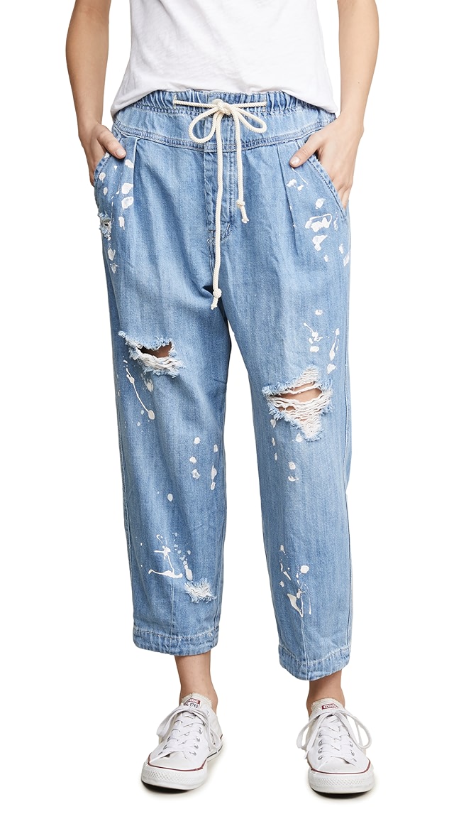 mixed up utility jeans