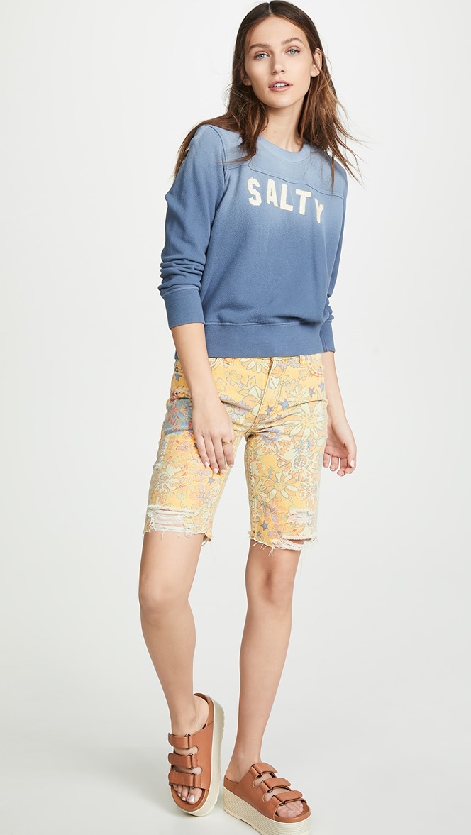 alani printed cutoff shorts