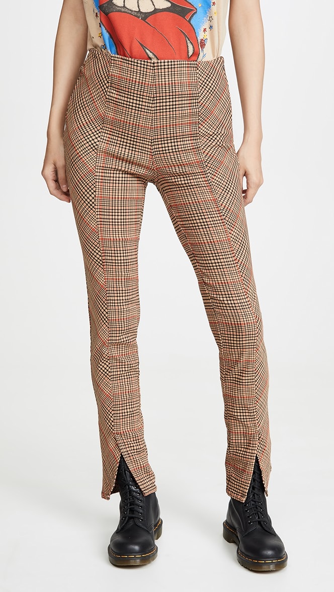 free people plaid skinny pants