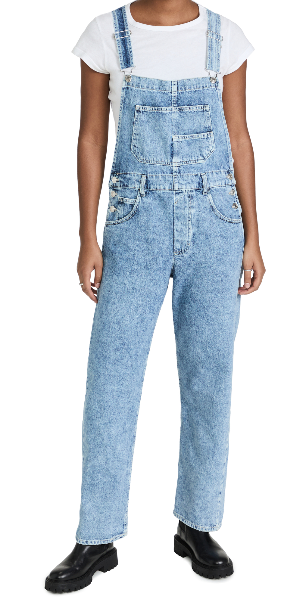 Free People Ziggy Denim Overalls In Powder Blue ModeSens