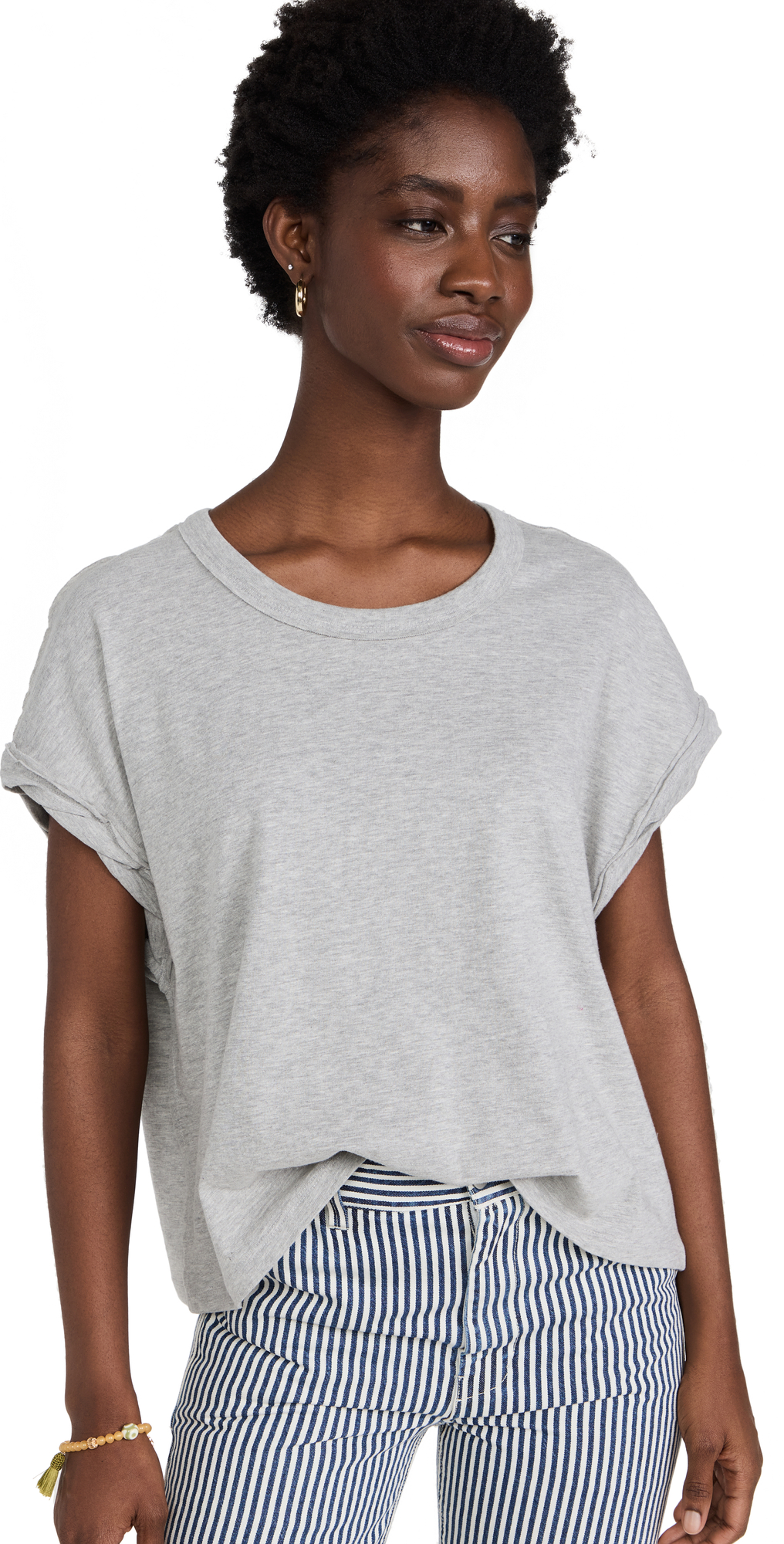 Free People You Rock Tee In Heather Grey