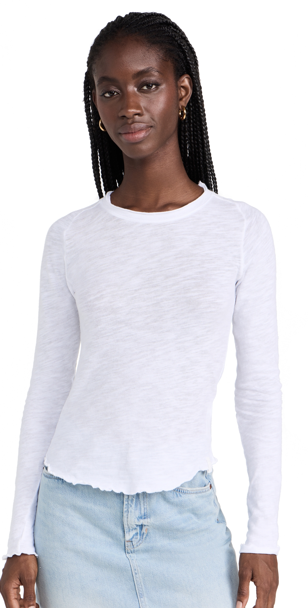 Shop Free People Be My Baby Long Sleeve Tee Ivory