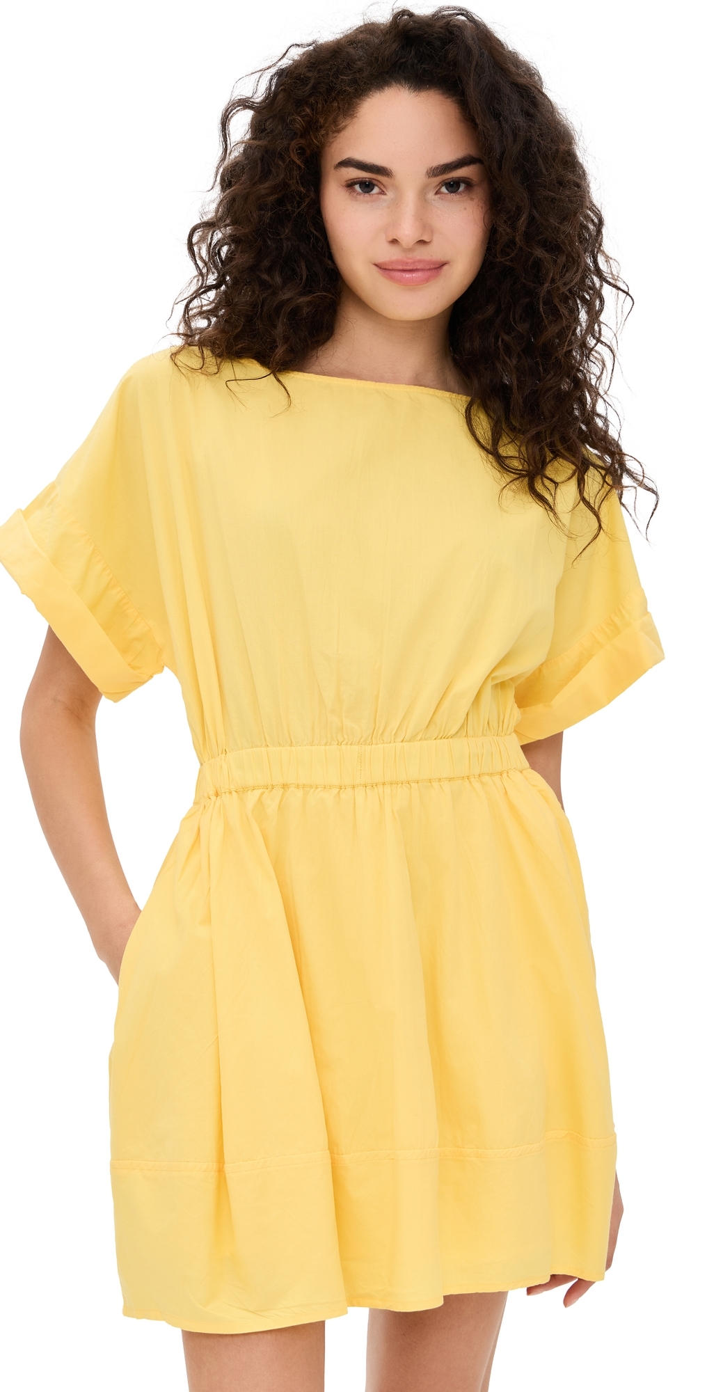Free People Fulltime Fun Mini Dress In Lemondrop