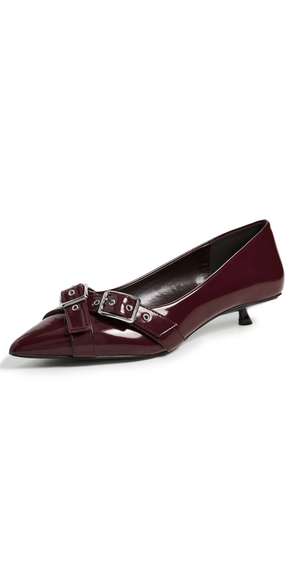 Free People So '90s Pointed Toe Kitten Heel Pump In Burgundy