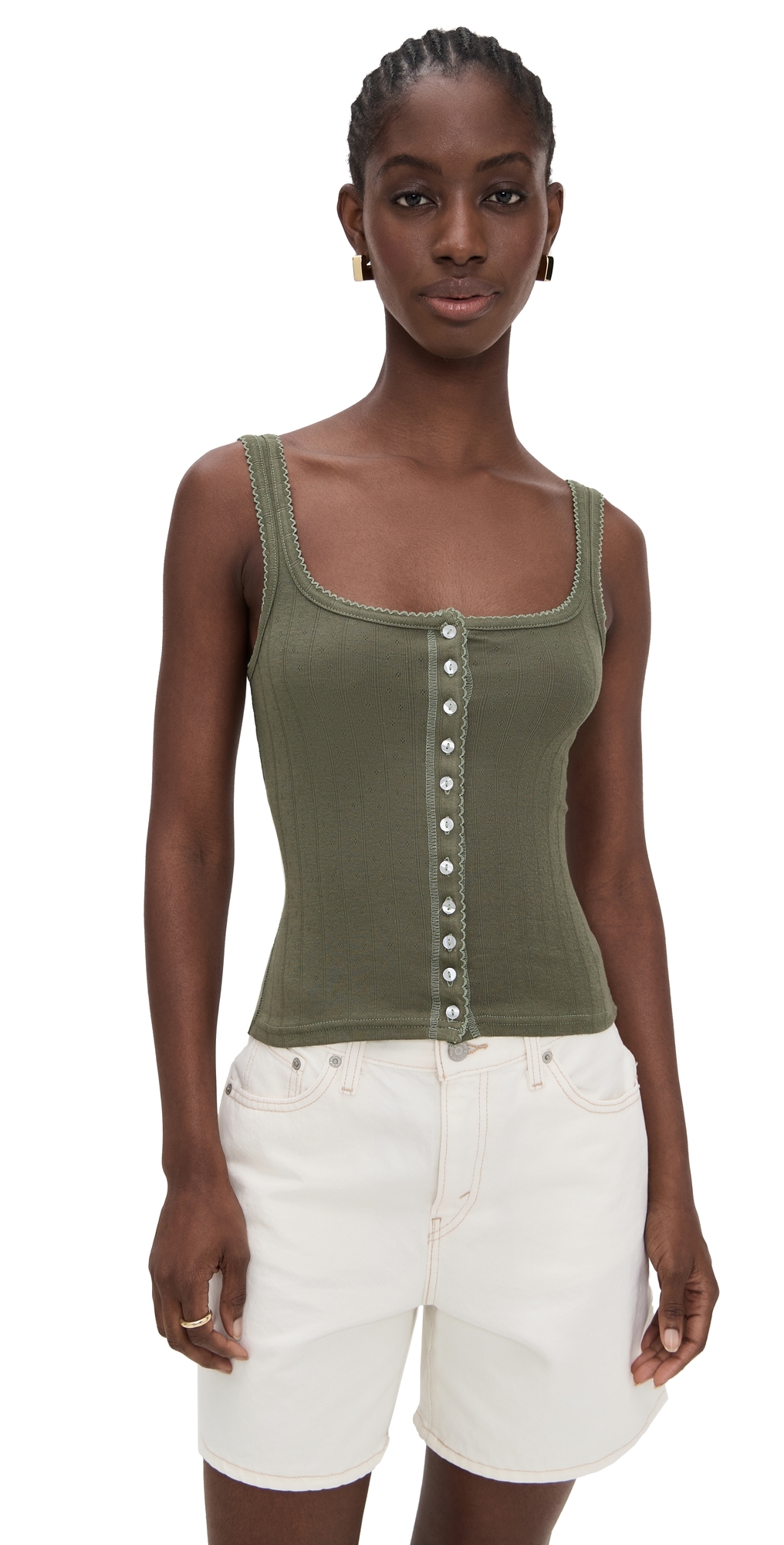 Free People End Game Pointelle Tank Adventurer In Gold