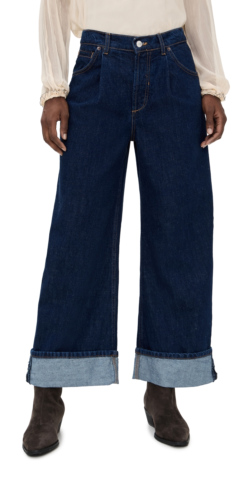 Free People Alia Wide Leg Jeans Hawthorne In Blue