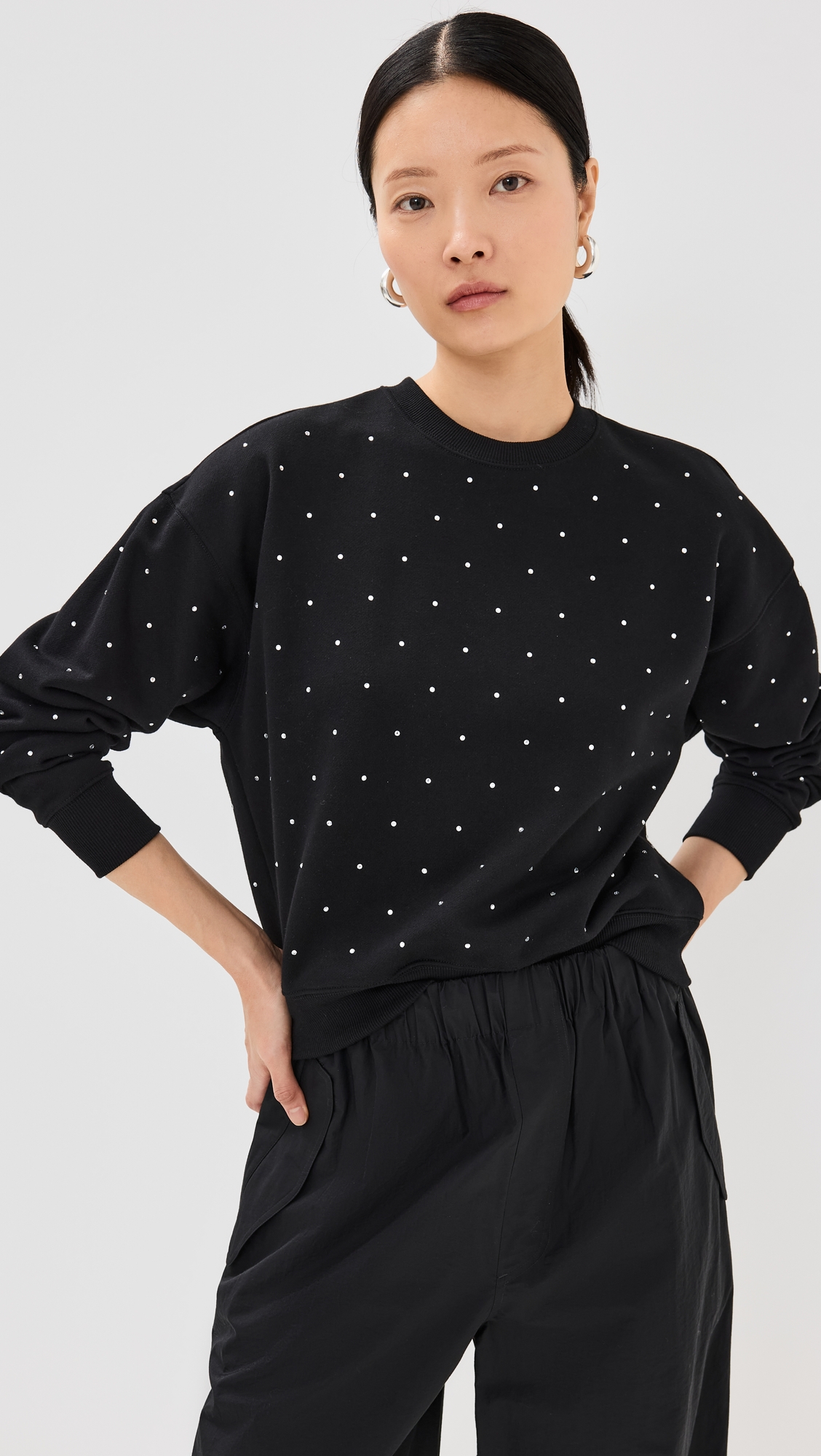 Good American Crystal Crewneck Sweatshirt