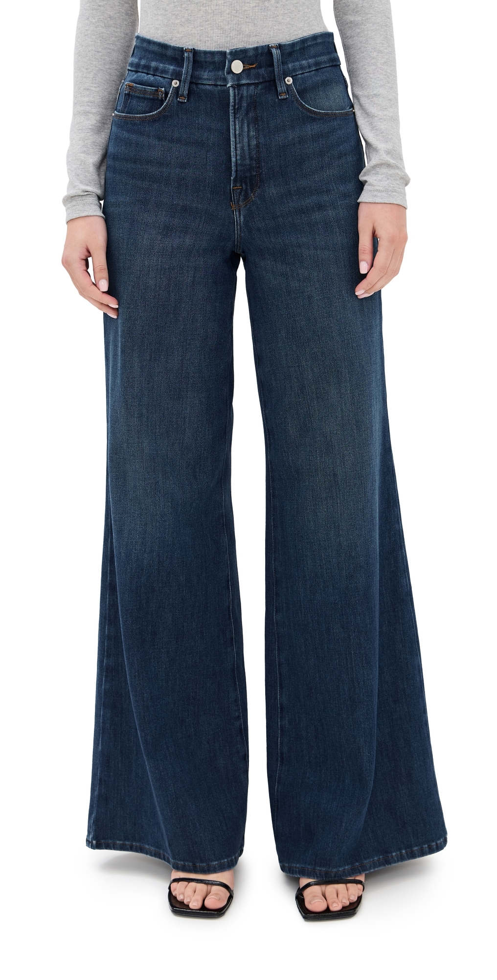 Good American Good Waist Palazzo Jeans Indigo977 In Indigo977