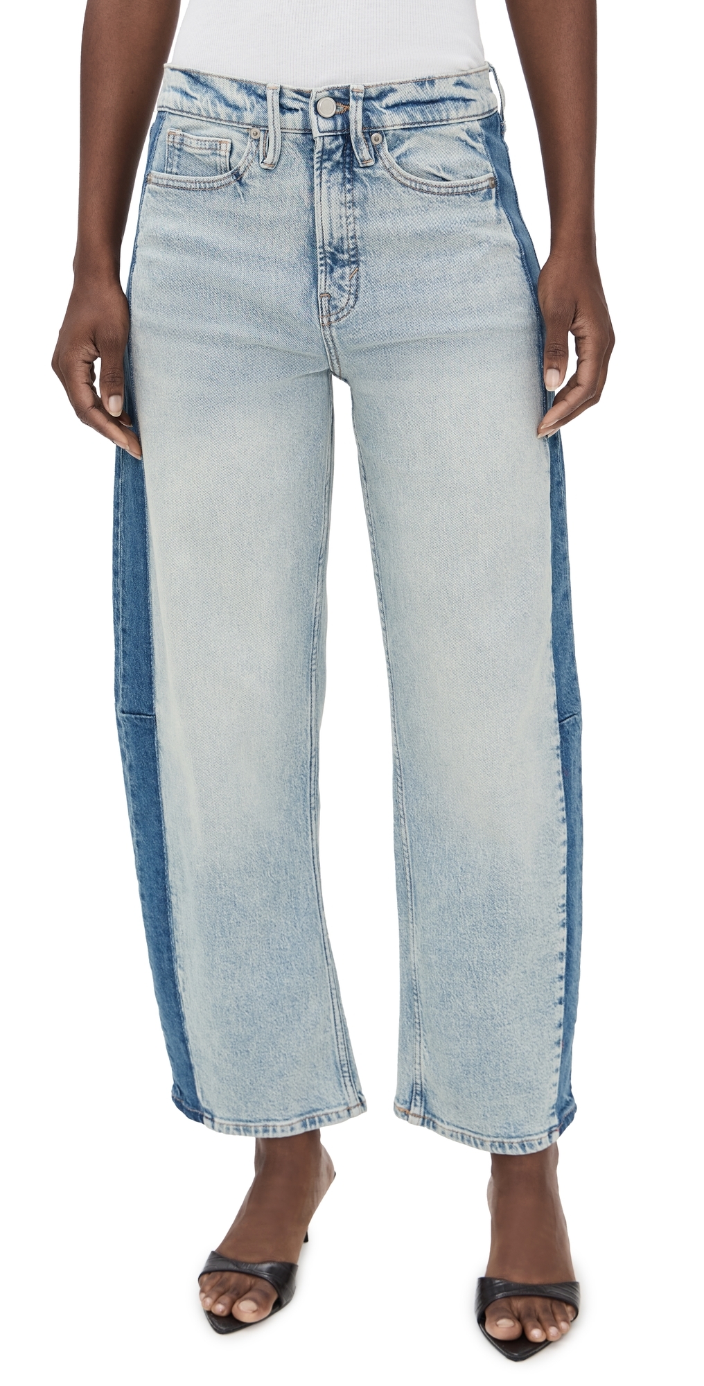 Good American Good Standard Barrel Jeans Indigo932 In Blue