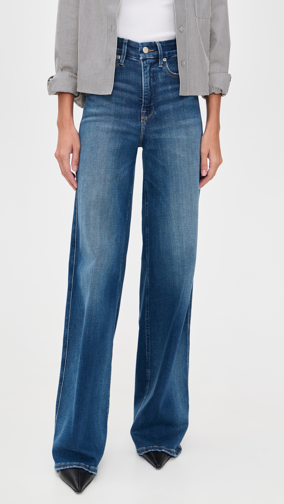 Good American Soft Tech Good Skate Wide Leg Jeans