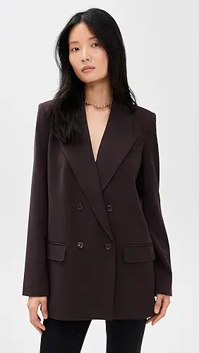 Good American Essential Suiting Oversized Double Breasted Blazer