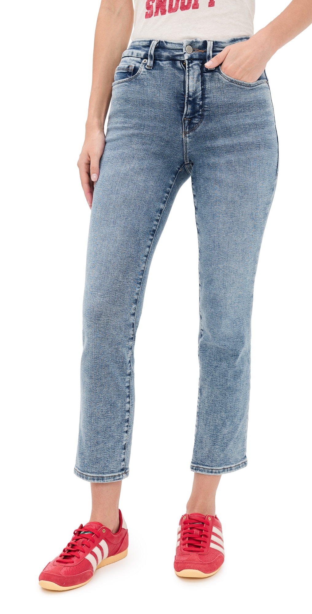 Good American Good Legs Straight Jeans Indigo988 In Multi