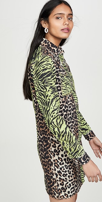 Ganni print denim dress Clearance