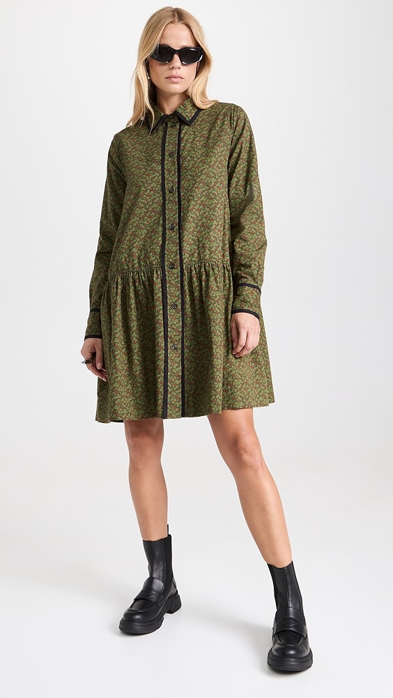 GANNI(ガニー)Printed Cotton Mini ShirtDress GANNI Printed Cotton Mini Shirt Dress | Shopbop