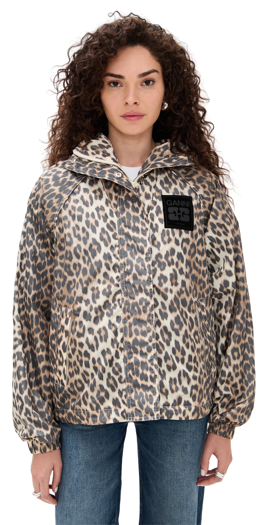 Ganni Flyweight Nylon Jacket Almond Milk In White