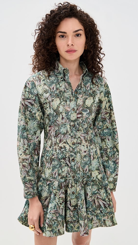 GANNI(ガニー)Printed Cotton Mini ShirtDress GANNI Printed Cotton Mini Shirt Dress | Shopbop