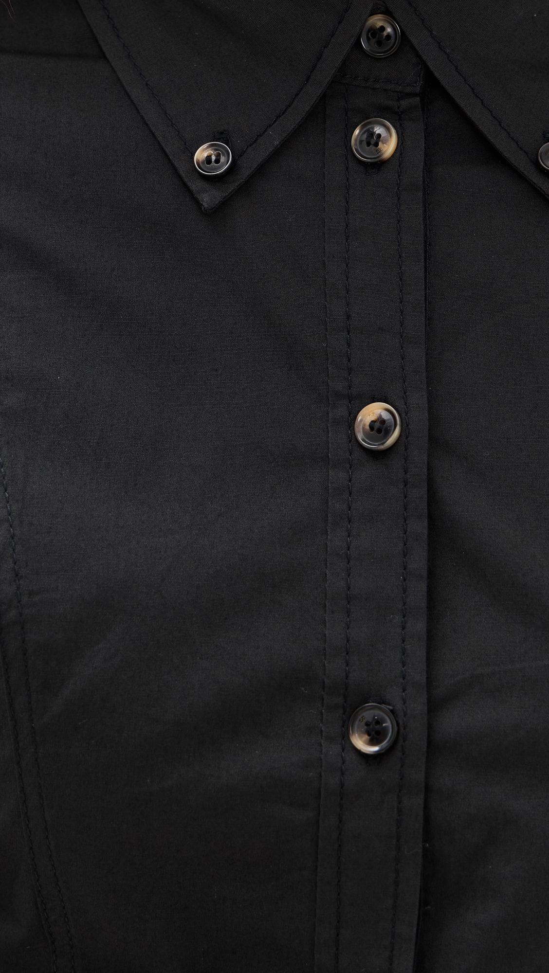 GANNI Stretch Cotton Buttoned Mini Dress thumbnail