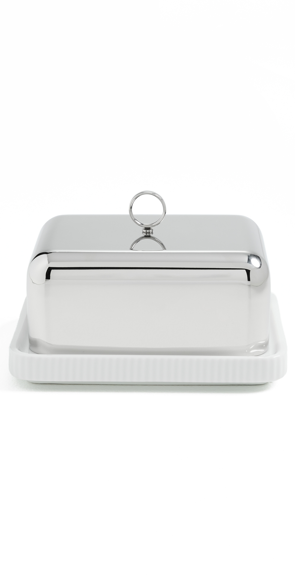 Georg Jensen Bernadotte Stainless-steel Butter Dish 9.4cm Stainless Steel In Silver