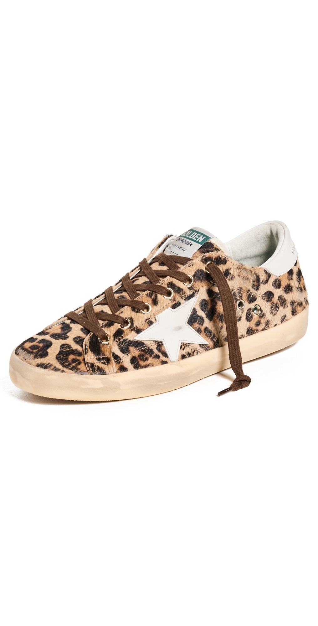 Golden Goose Super Star Horsy Leo Upper Leather Star Sneakers Beige Brown Black Leo/milk In Beige Brown Black Leo/milk