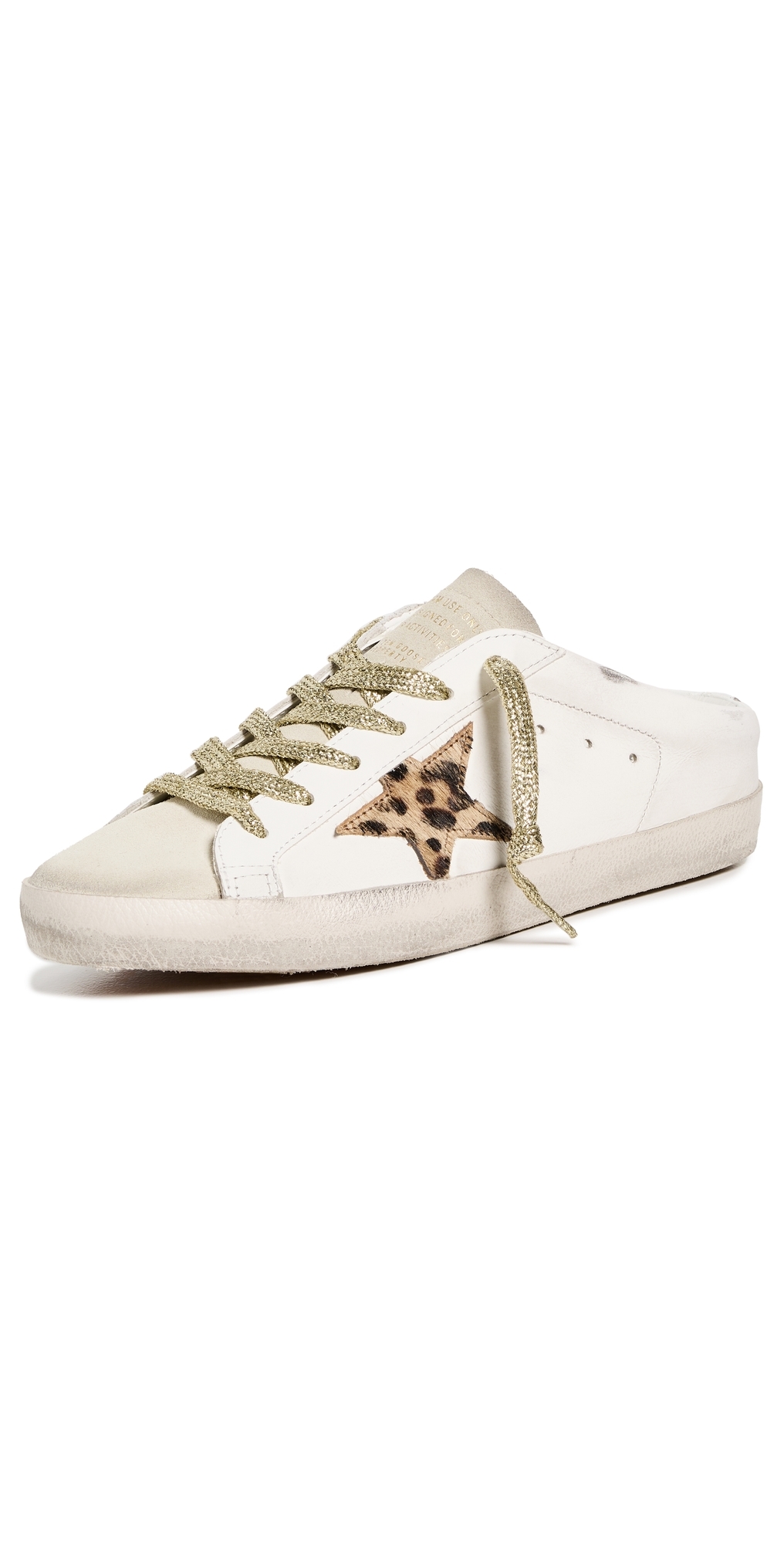 Golden Goose 20mm Super-star Leather Sabot Sneakers In White/beige/brown And Black