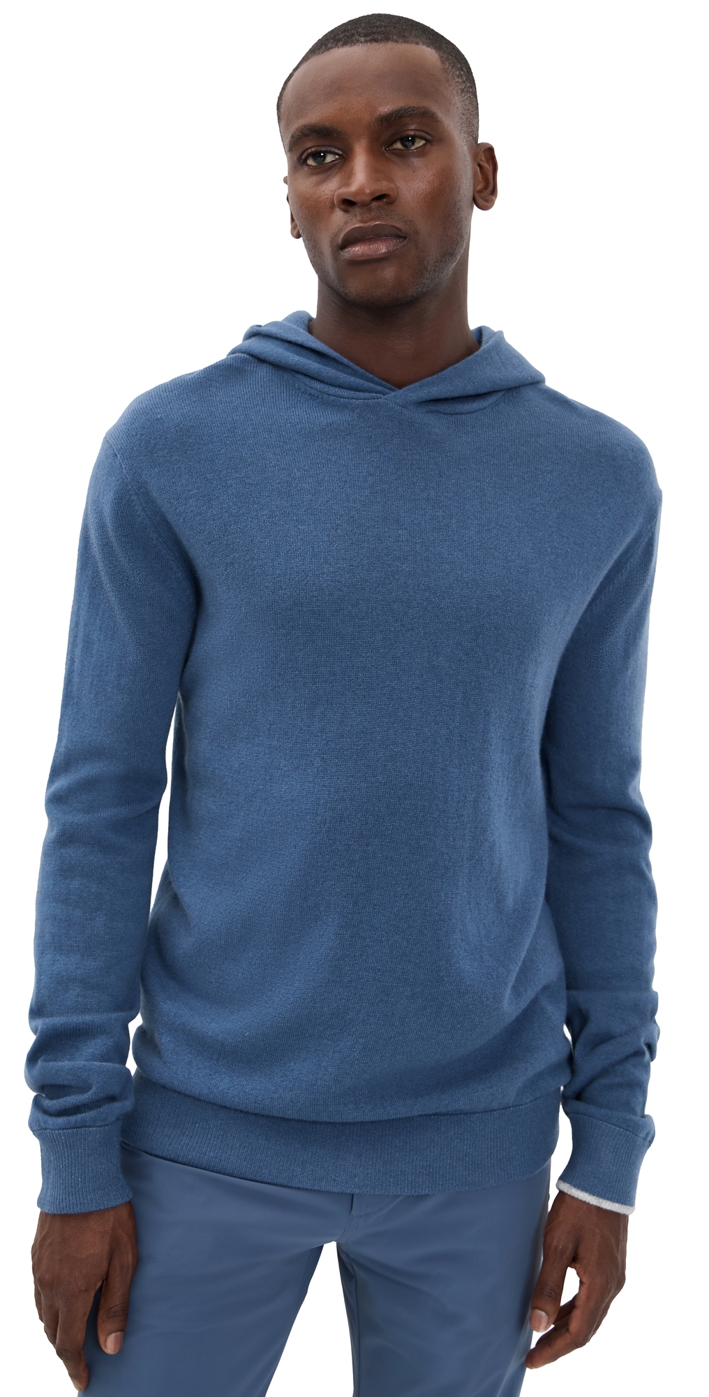 Greyson Koko Cashmere Blend Hoodie Sweater Vintage Indigo In Blue