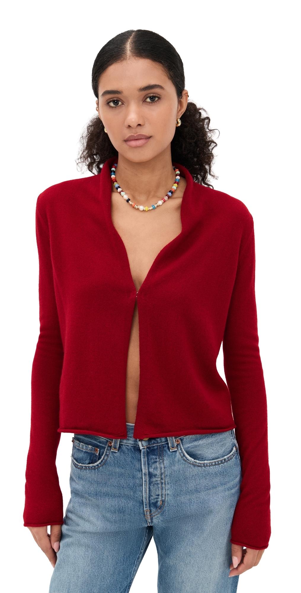 Guest In Residence Cashmere Stealth Cardigan Ruby In Red