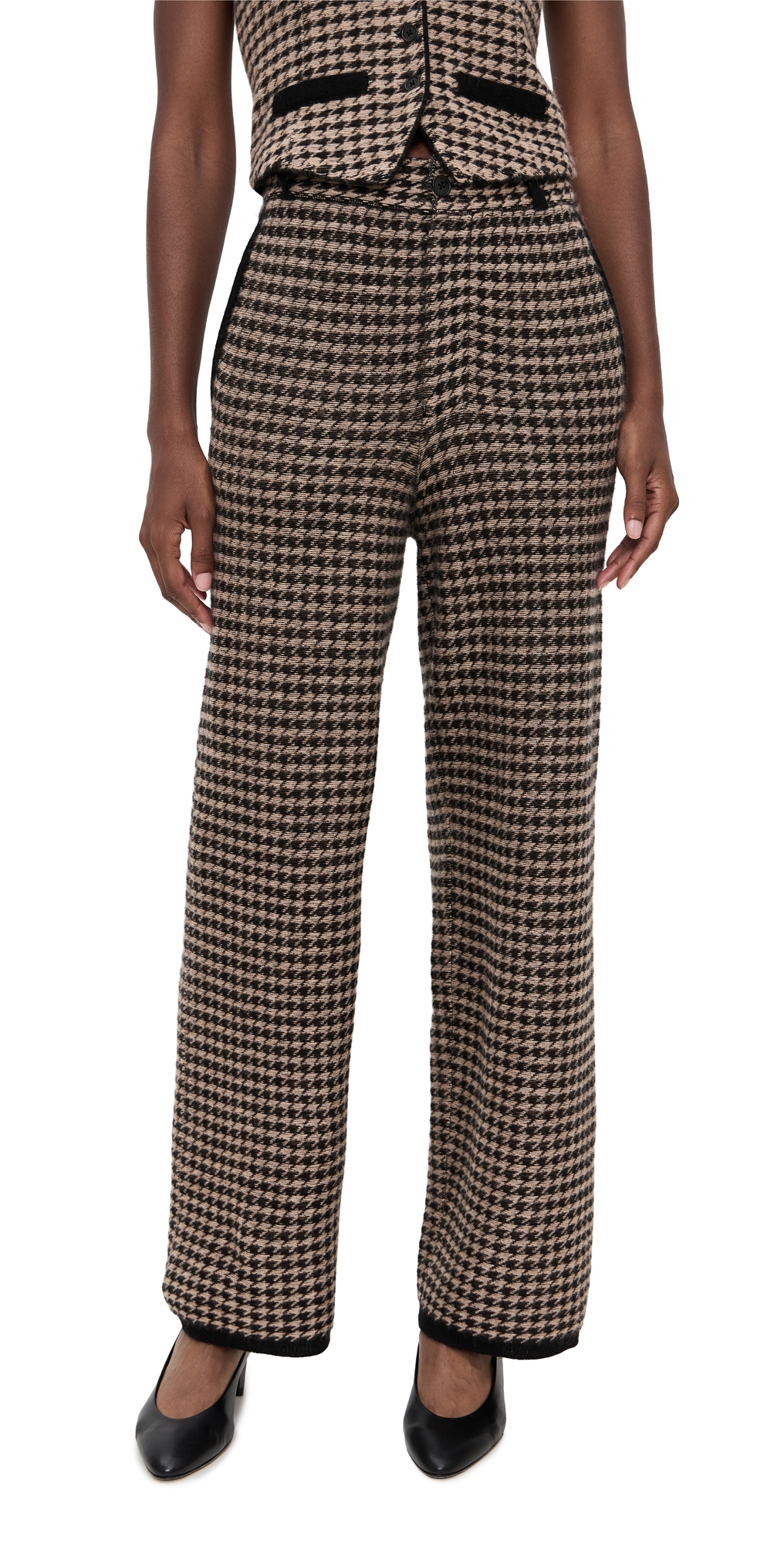 Guest In Residence Houndstooth Knit Trousers