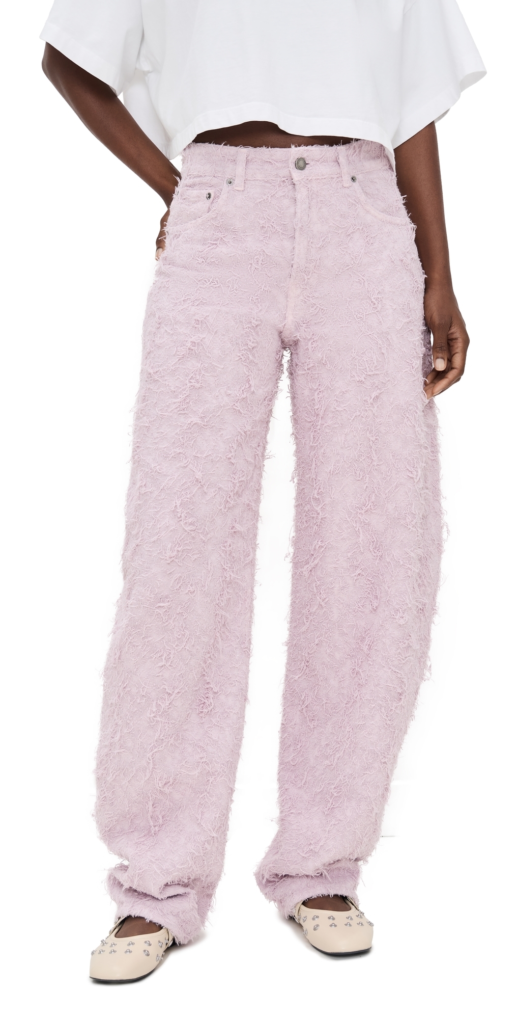 Haikure Bibi Fur Denim Jeans Primrose In Yellow