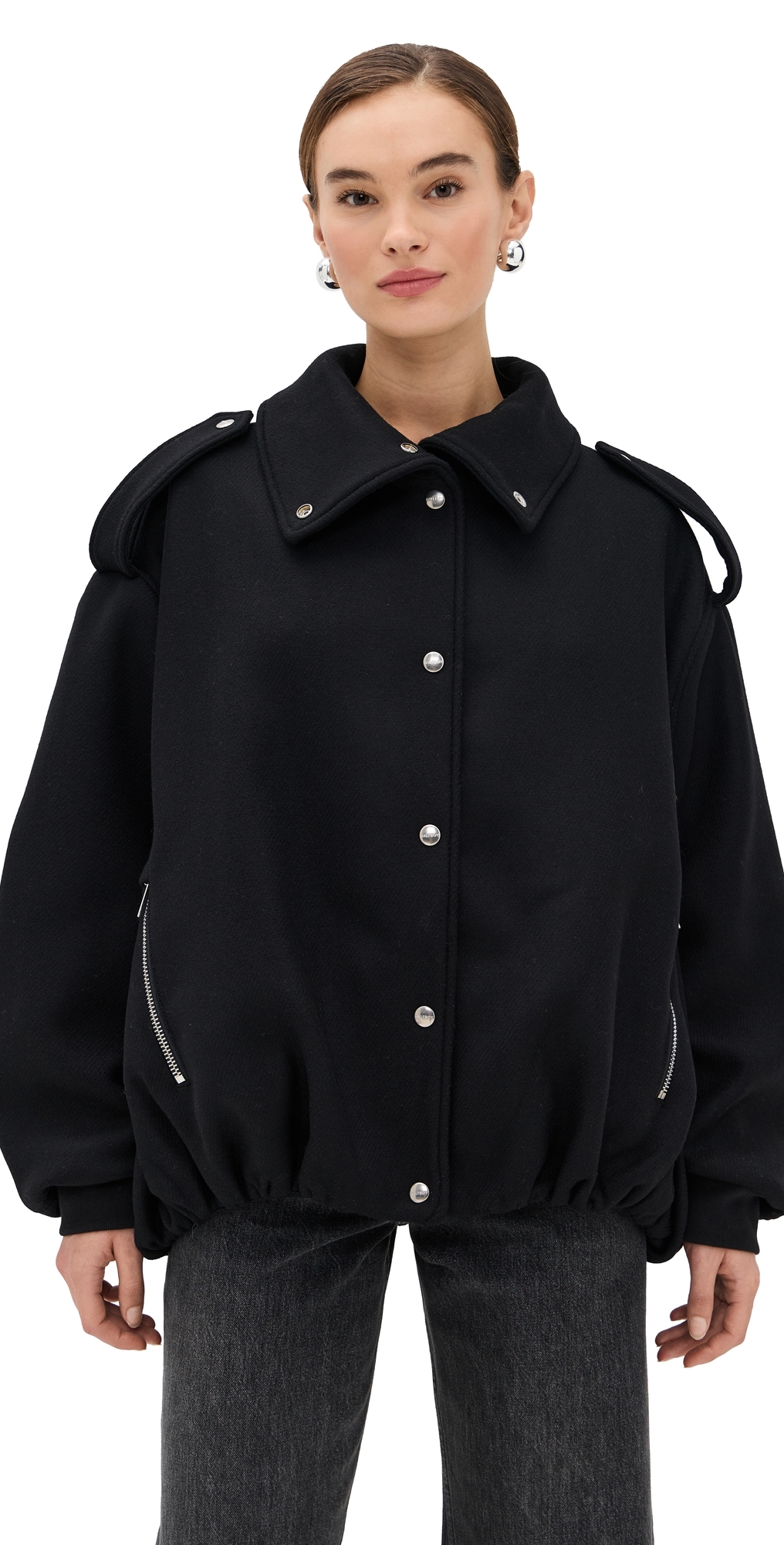 Halfboy Smooth Bomber Jacket Black In Black