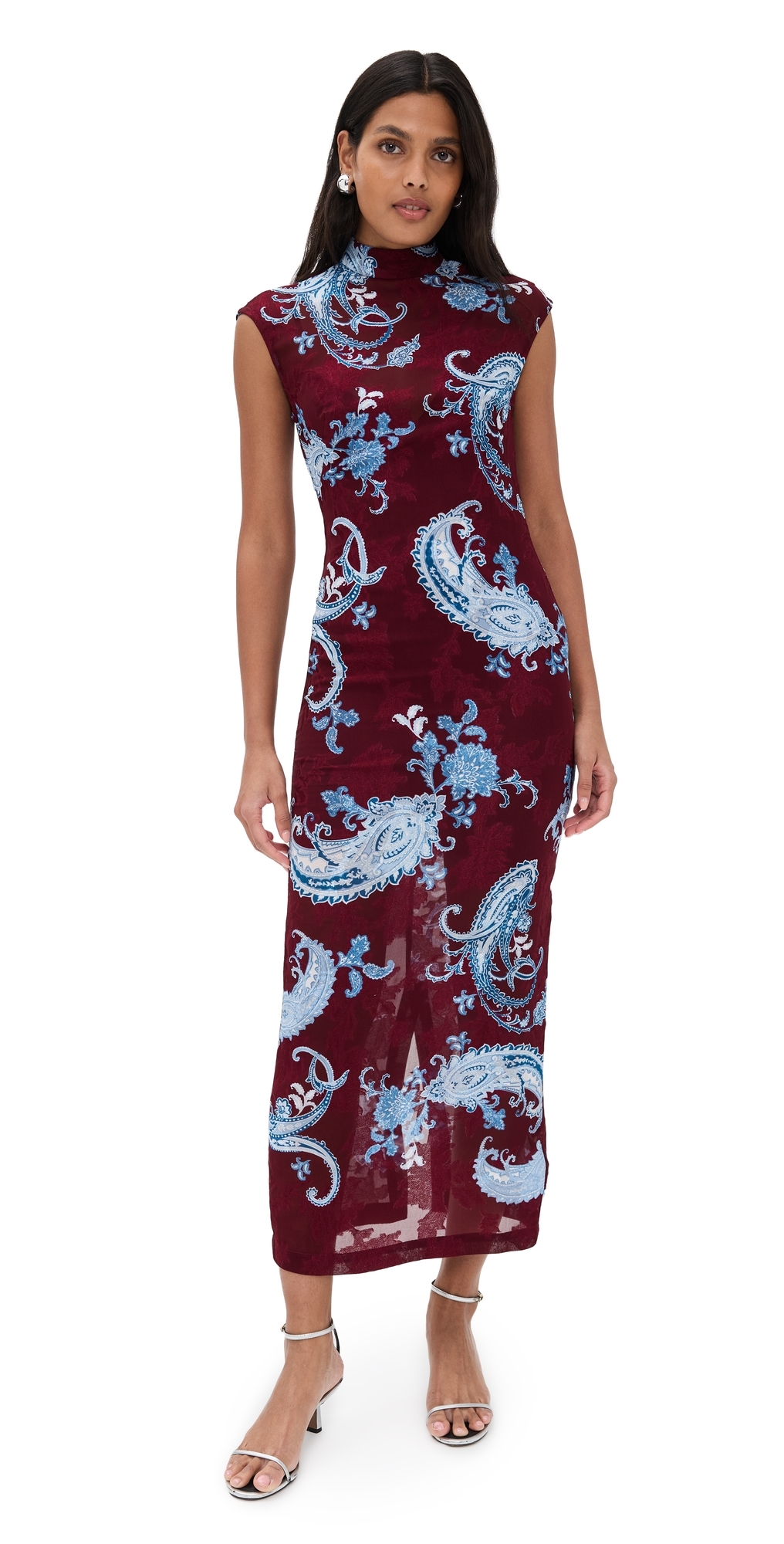 Hemant & Nandita Long Dress Merlot In Multi