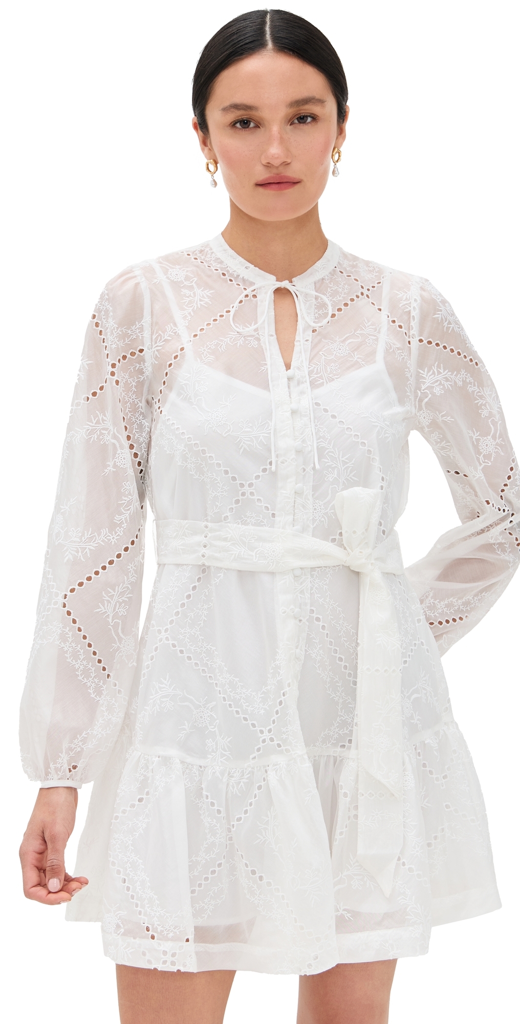 Hill House Home The Yara Mini Dress White/patchwork Organza