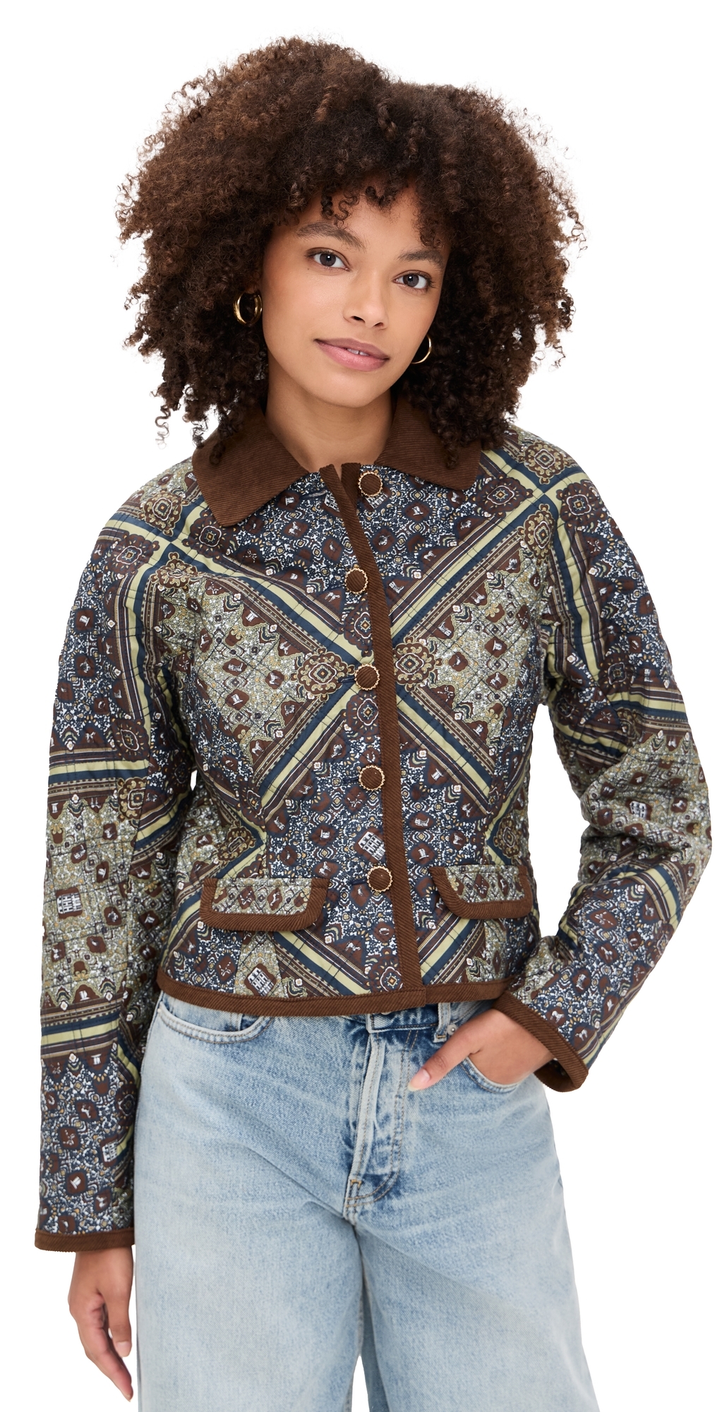 Hill House Home The Dax Jacket Equestrian Scarf/olive In Multi