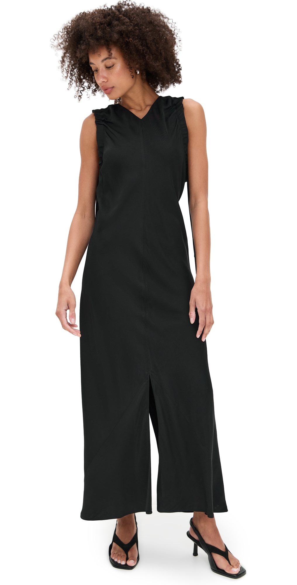 Helmut Lang Ah Ruched Dress Black In Black
