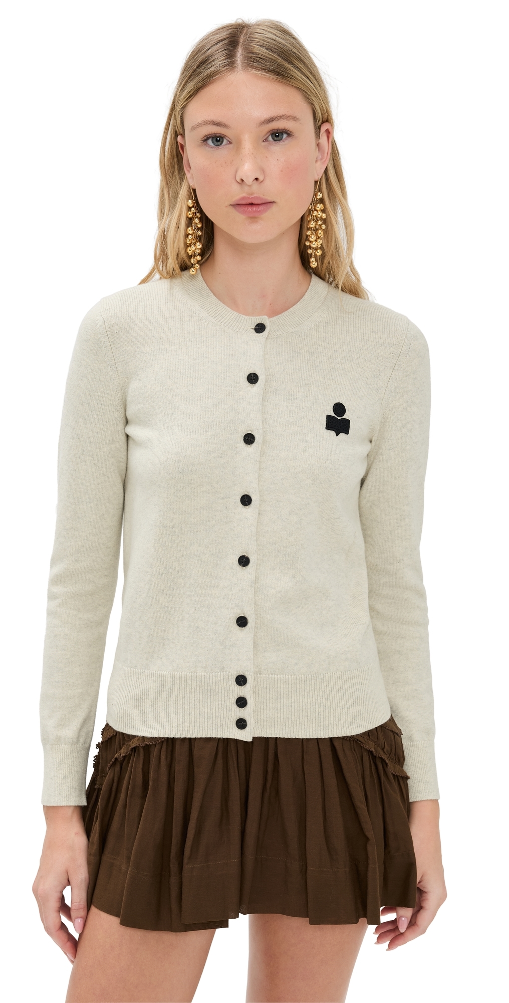 Isabel Marant Étoile Marant Etoile Mona Wool And Cotton Blend Cardigan In White