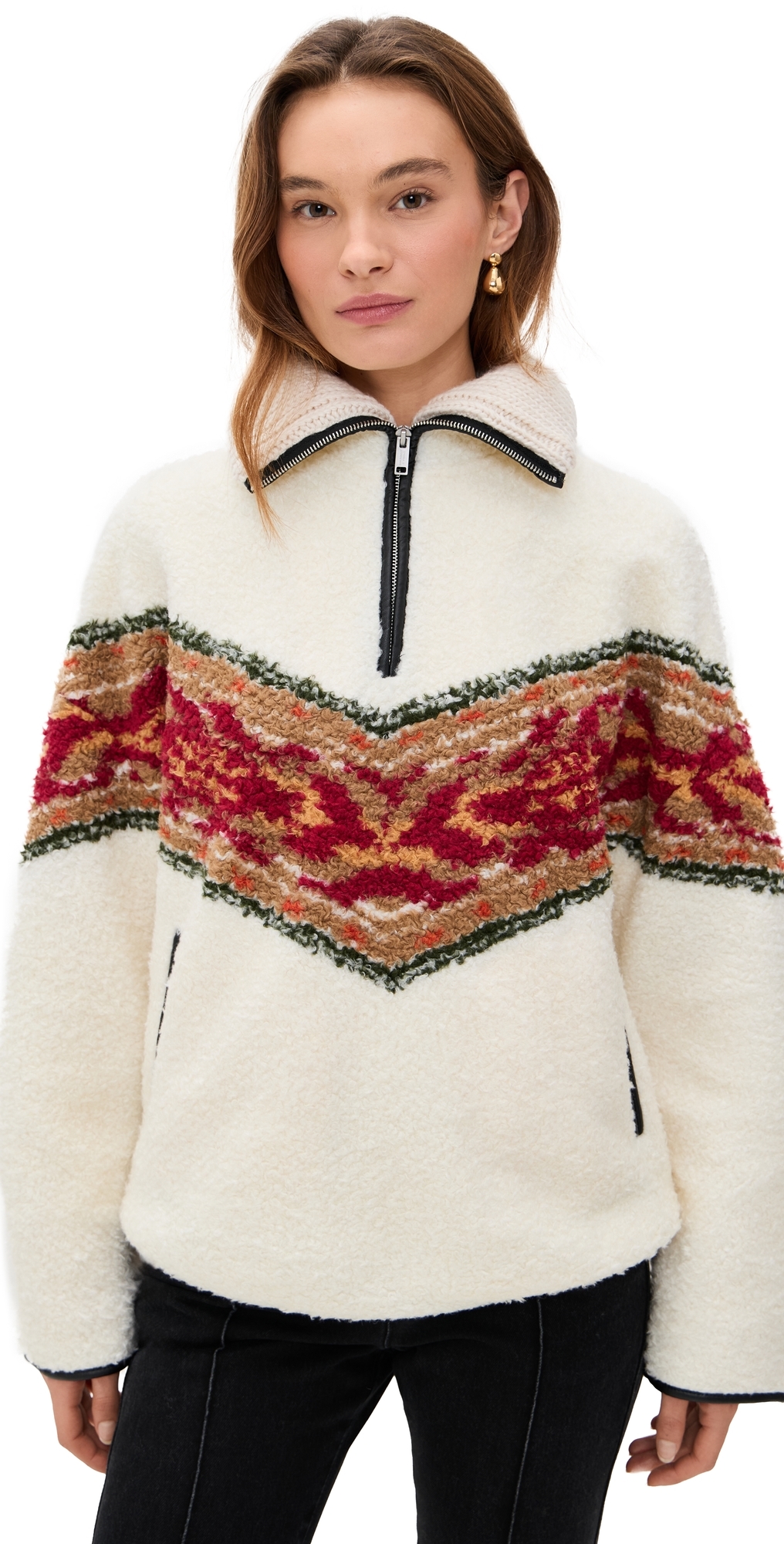 Isabel Marant Étoile Marner Oversize Half Zip Sweater In Neutral