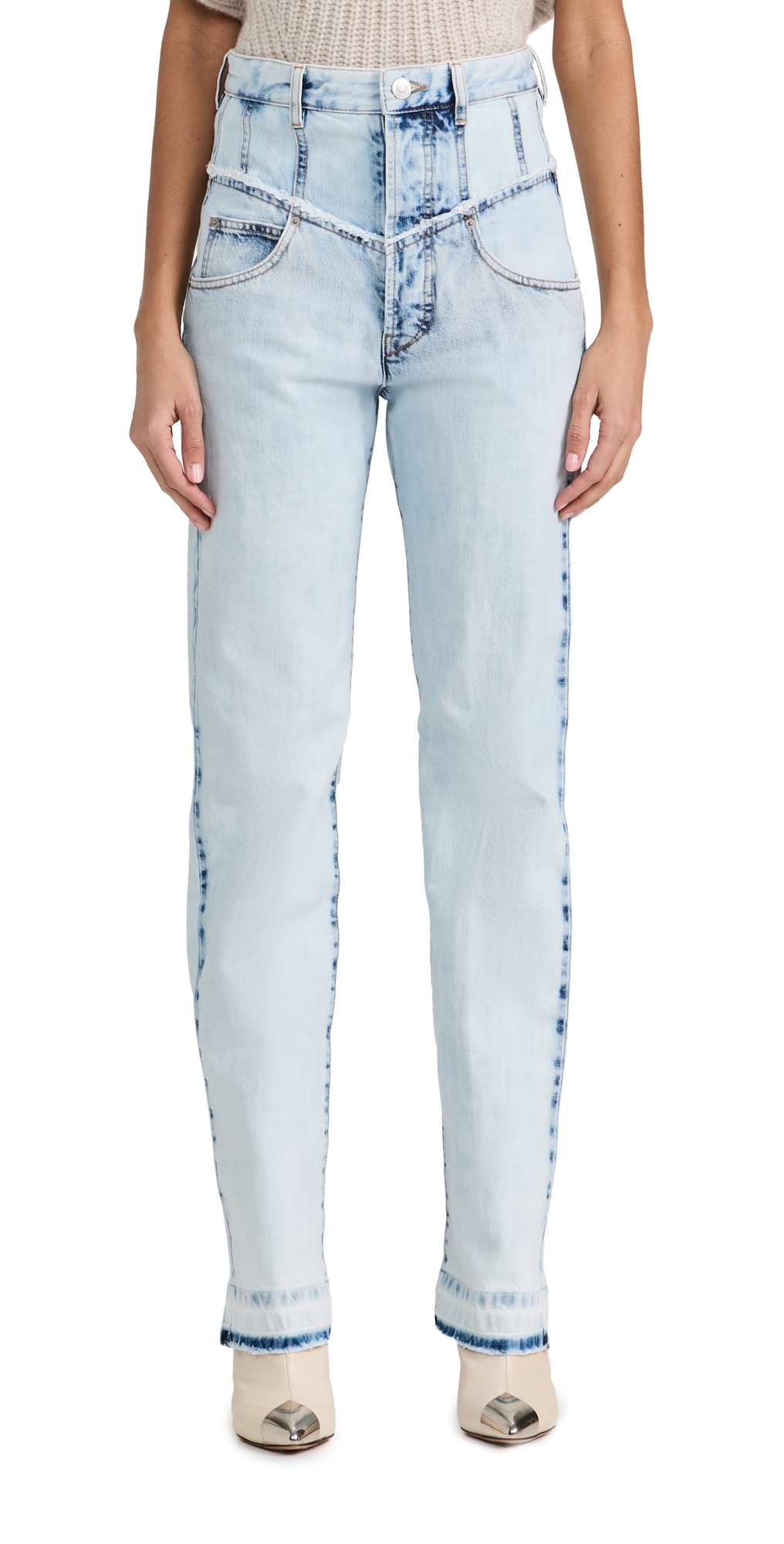 Isabel Marant Blue Noemie Denim Pants In Light Blue