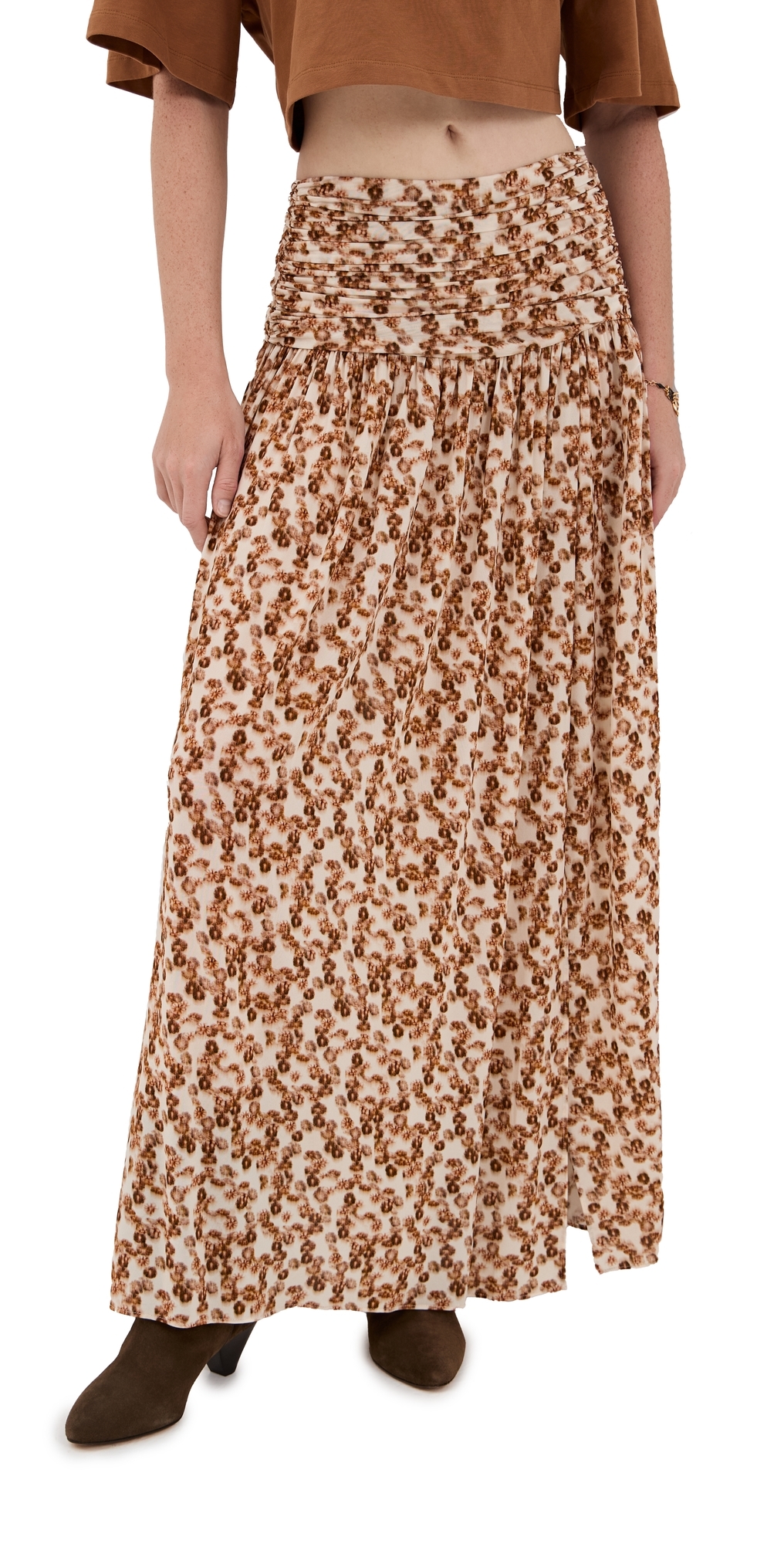 Isabel Marant Gwendy Skirt Ochre In Brown