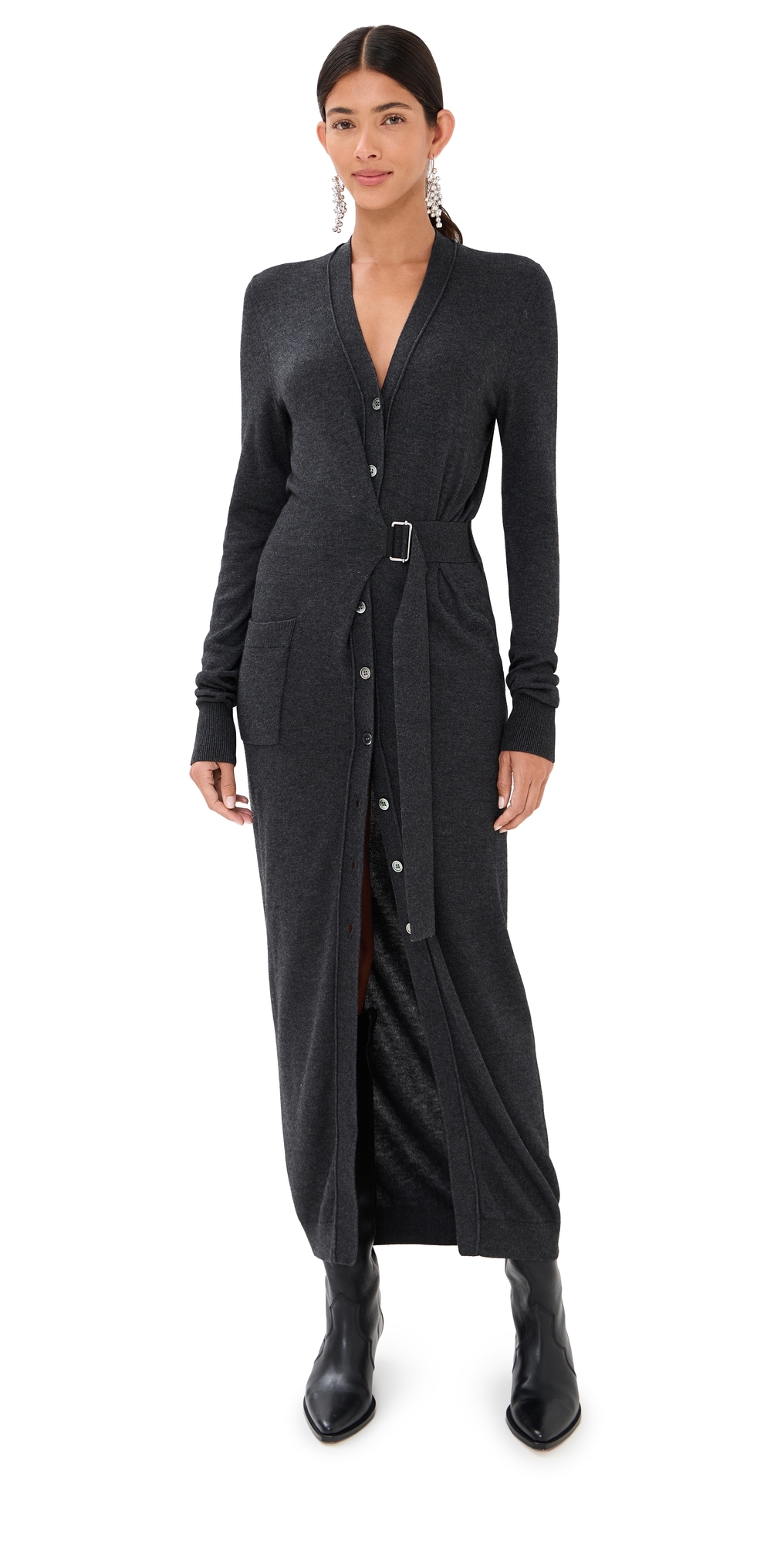 Isabel Marant Constance Dress Anthracite In Gray