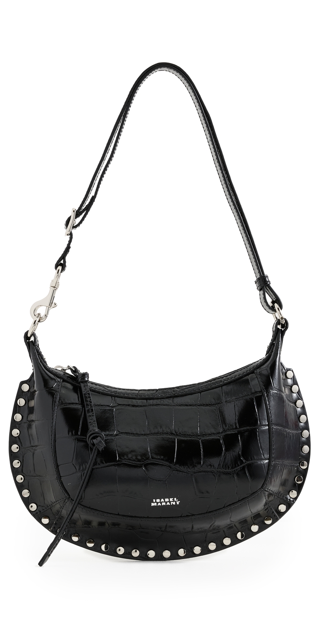 Isabel Marant Oskan Moon Crossbody Bag Black/silver In Multi