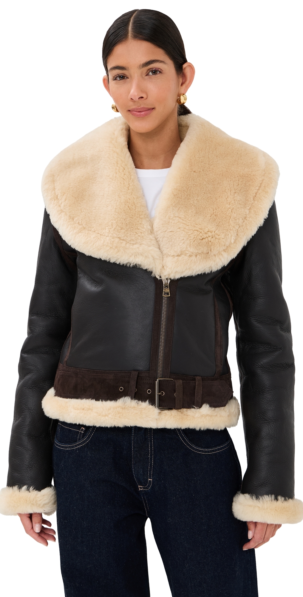 Jw Anderson Aviator Jacket Dark Brown In Brown