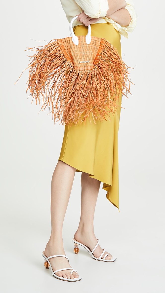 jacquemus le petit baci raffia tote