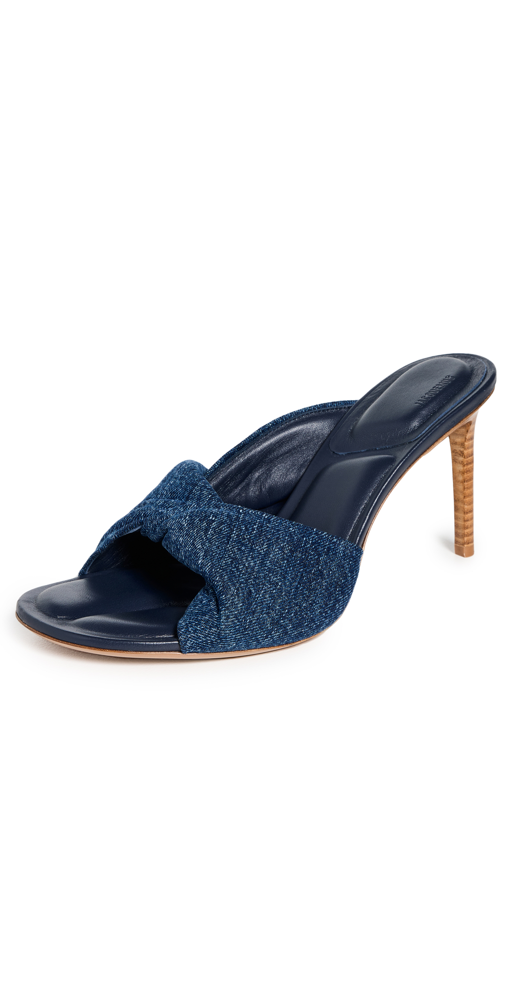 Jacquemus Les Mules Bagnu Twisted Denim Sandals In Blue